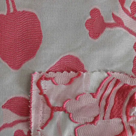 Jacquard Fiori - bianco fucsia | MADE IN ITALY