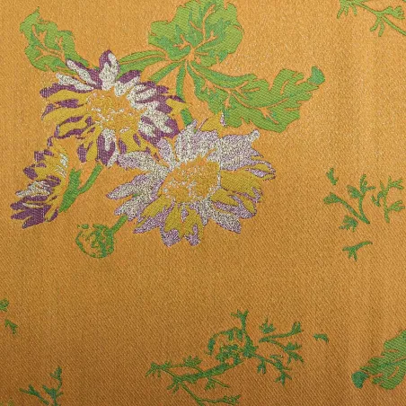 Jacquard Fiori - arancio fucsia verde | MADE IN ITALY