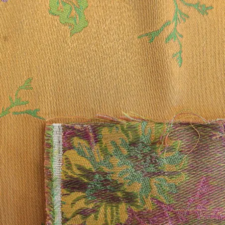 Jacquard Fiori - arancio fucsia verde | MADE IN ITALY