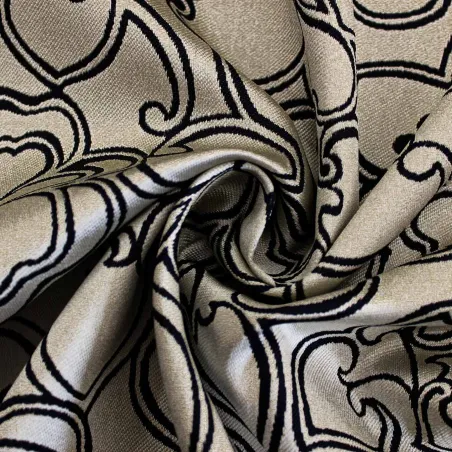 Jacquard Fiori -Beige Blu | MADE IN ITALY