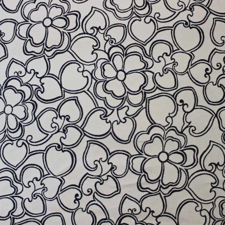 Jacquard Fiori -Beige Blu | MADE IN ITALY