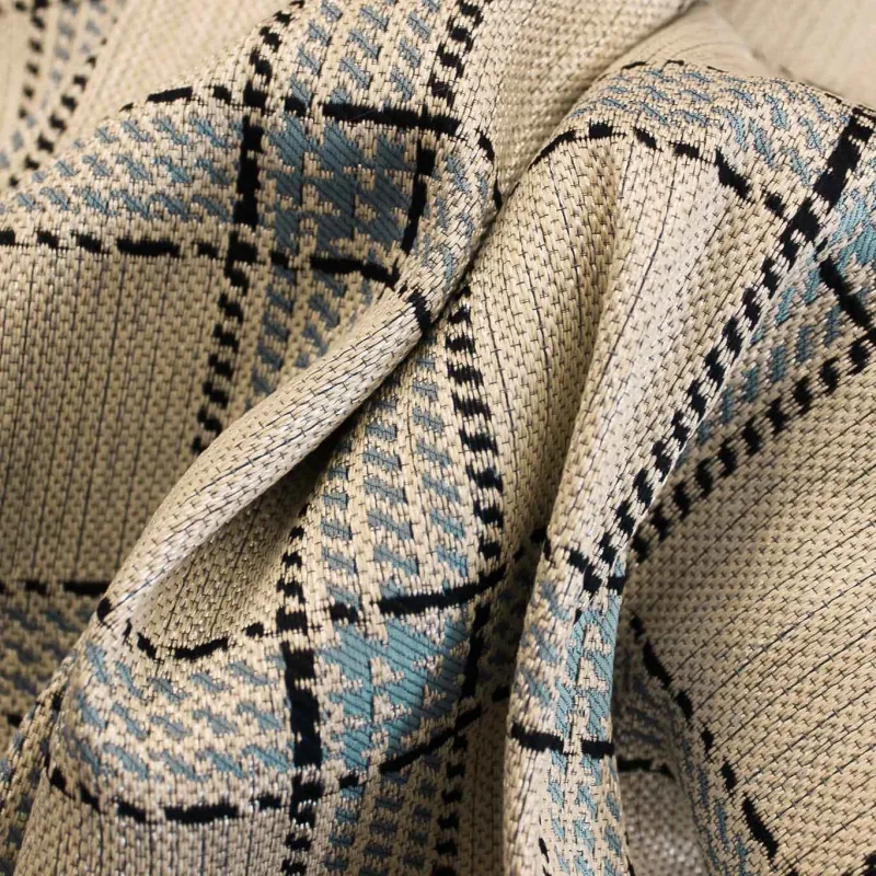 Jacquard Quadri - Bianco Celeste Blu | MADE IN ITALY