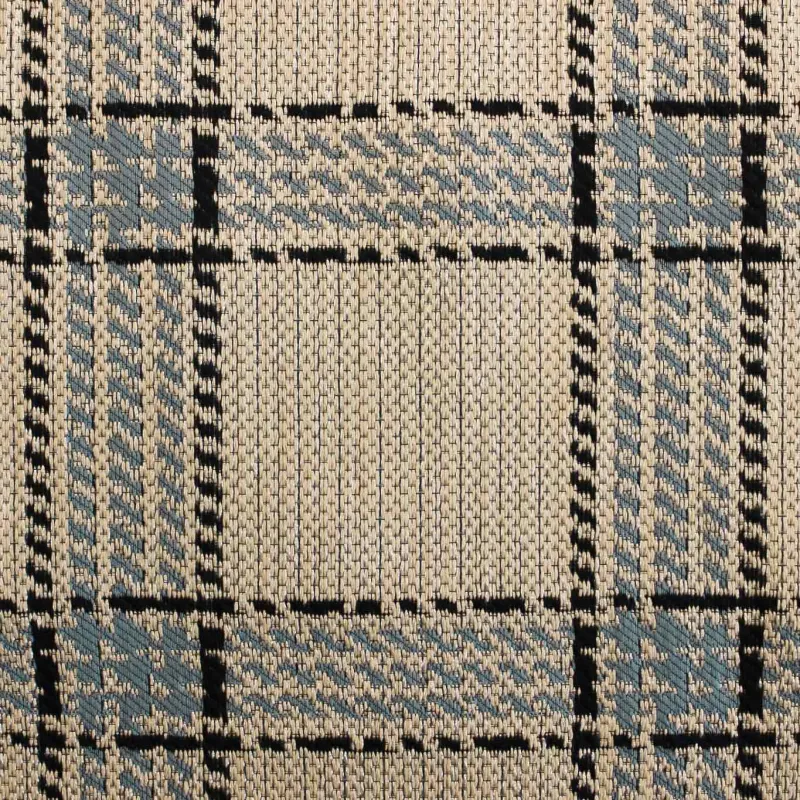 Jacquard Quadri - Bianco Celeste Blu | MADE IN ITALY