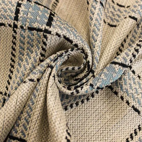 Jacquard Quadri - Bianco Celeste Blu | MADE IN ITALY