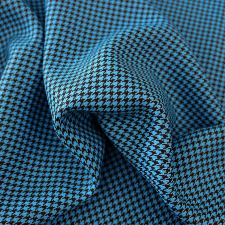 Pied de Poule - Azzurro Nero | Tessuti Fashion | iltessutaio.it