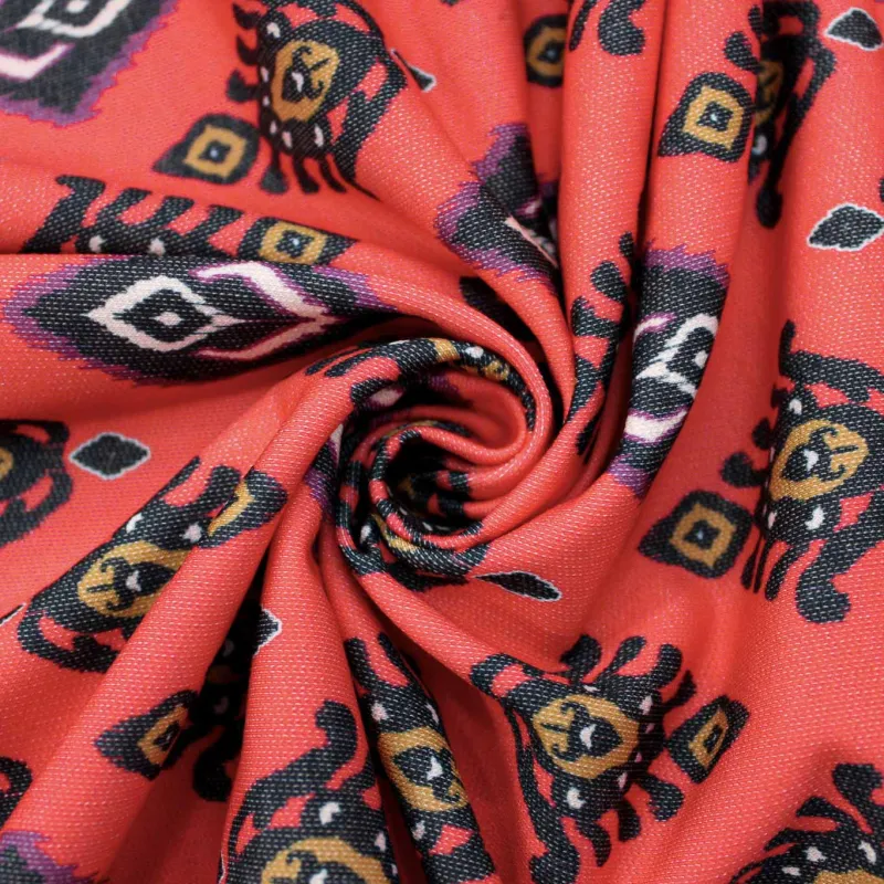 Felpa Garzata con Fantasia Astratta | OEKO-TEX