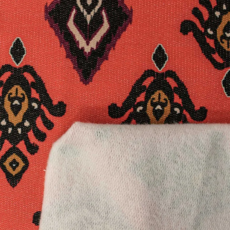 Felpa Garzata con Fantasia Astratta | OEKO-TEX