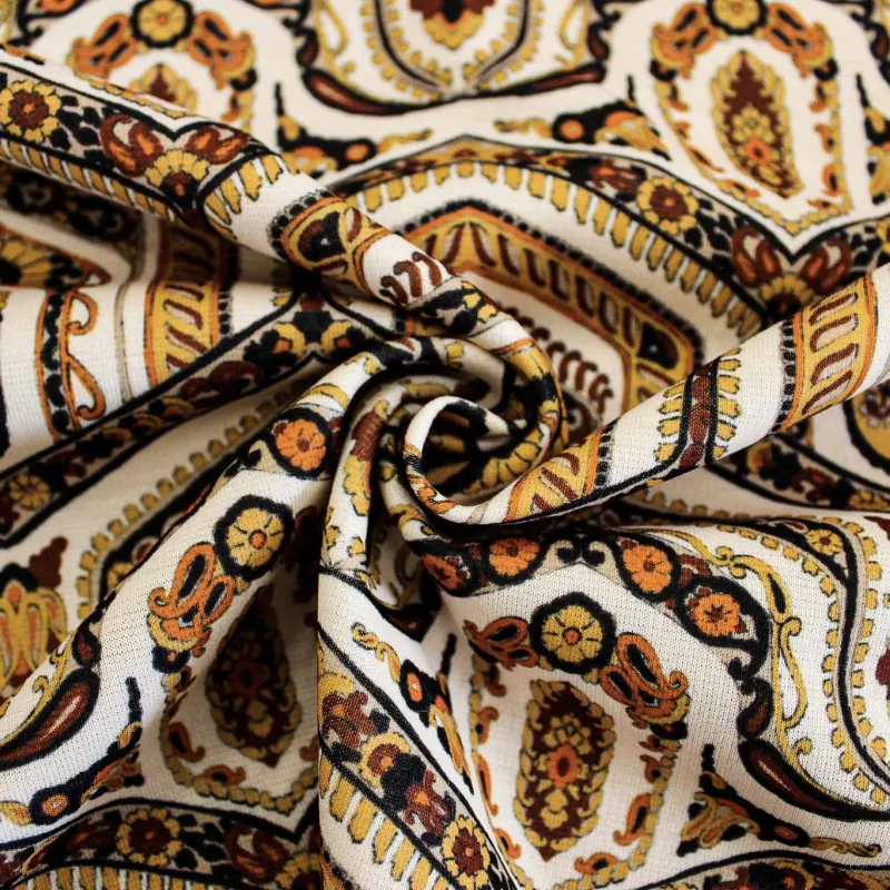 Punto Milano stampato - Oro e Bianco | OEKO TEX