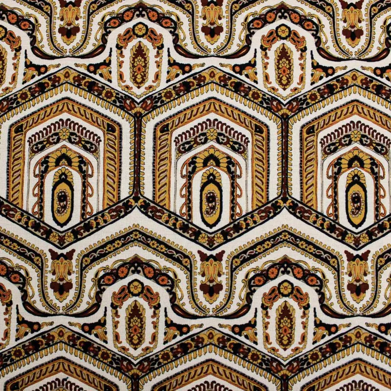 Punto Milano stampato - Oro e Bianco | OEKO TEX