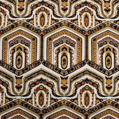 Punto Milano stampato - Oro e Bianco | OEKO TEX