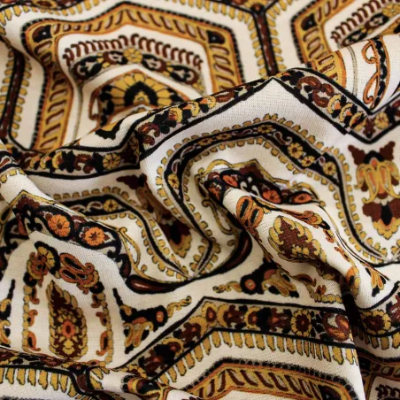 Punto Milano stampato - Oro e Bianco | OEKO TEX