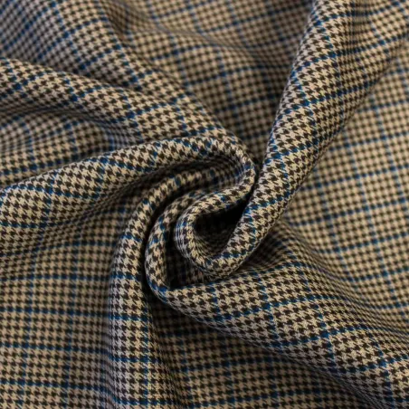 Tessuto Scozzese - Beige e Blu | IL TESSUTAIO