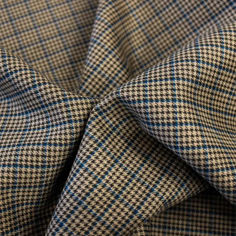 Tessuto Scozzese - Beige e Blu | IL TESSUTAIO