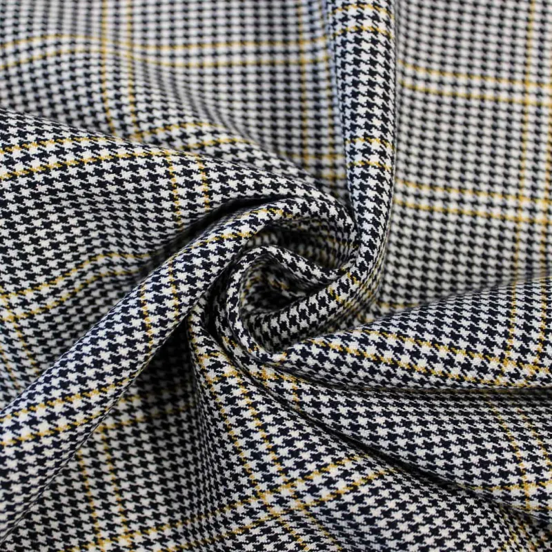 Tessuto Scozzese - Blu Bianco e Giallo | OEKO-TEX