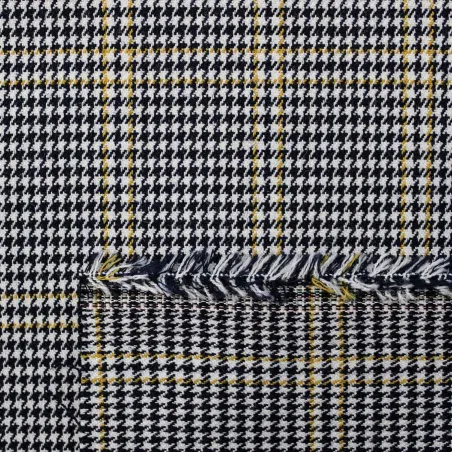 Tessuto Scozzese - Blu Bianco e Giallo | OEKO-TEX