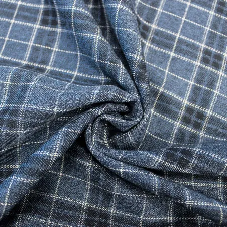 Tessuto Scozzese - Blu e Bianco | OEKO-TEX