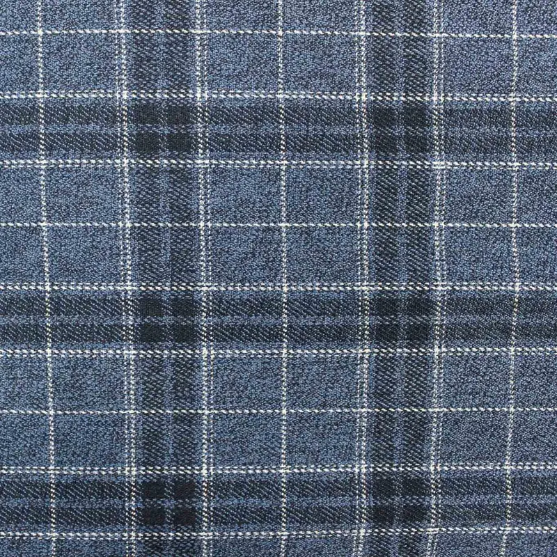 Tessuto Scozzese - Blu e Bianco | OEKO-TEX