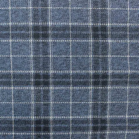 Tessuto Scozzese - Blu e Bianco | OEKO-TEX