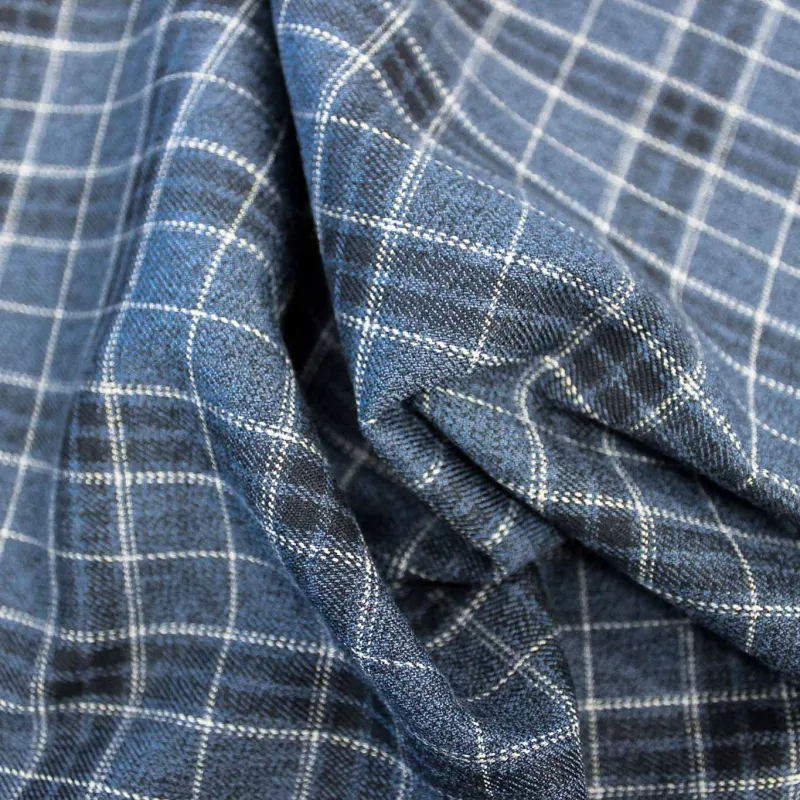 Tessuto Scozzese - Blu e Bianco | OEKO-TEX