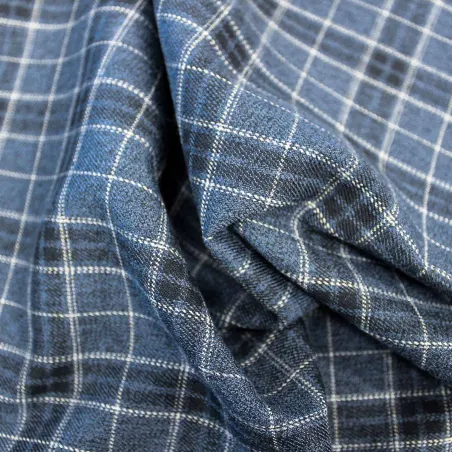 Tessuto Scozzese - Blu e Bianco | OEKO-TEX
