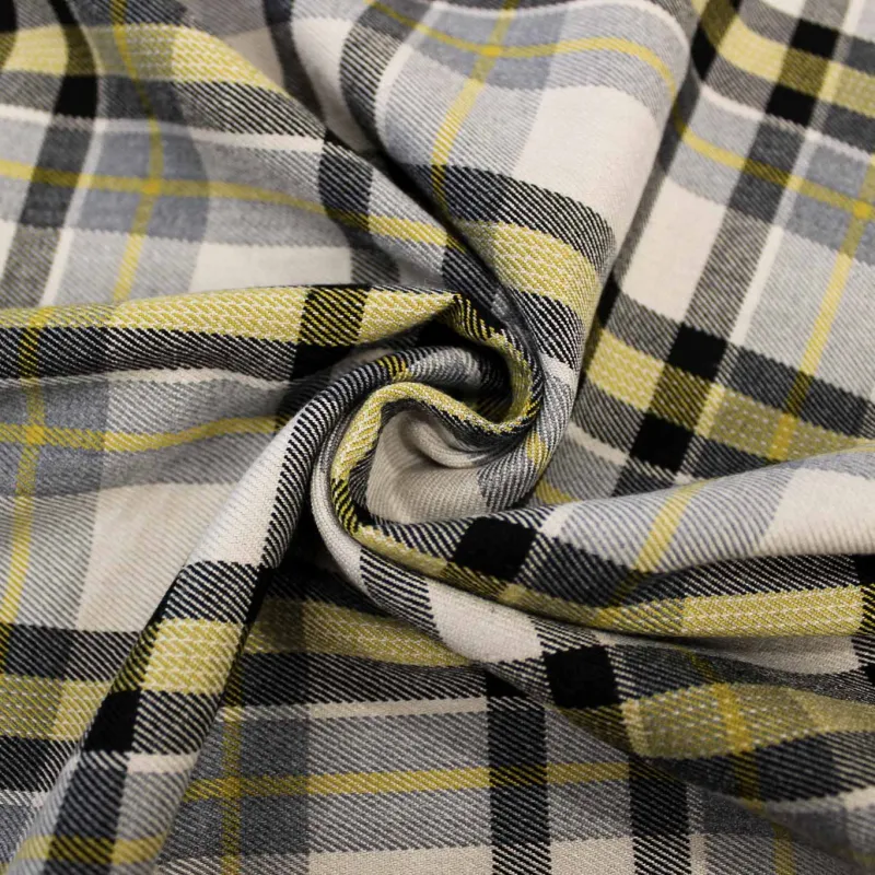 Tessuto Scozzese - Grigio Nero Giallo | OEKO-TEX