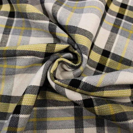 Tessuto Scozzese - Grigio Nero Giallo | OEKO-TEX