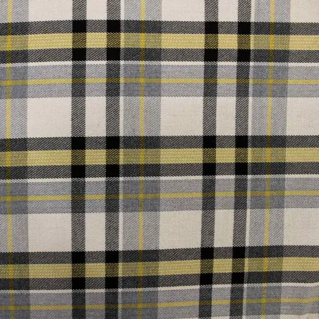 Tessuto Scozzese - Grigio Nero Giallo | OEKO-TEX