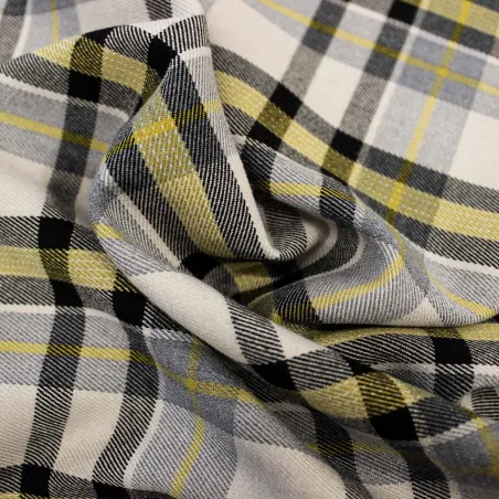 Tessuto Scozzese - Grigio Nero Giallo | OEKO-TEX