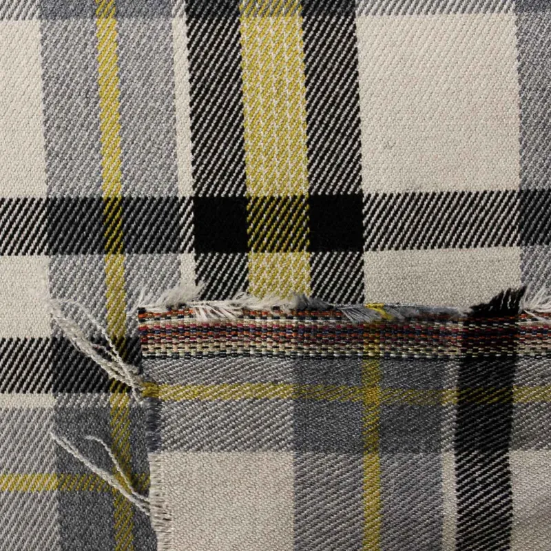 Tessuto Scozzese - Grigio Nero Giallo | OEKO-TEX