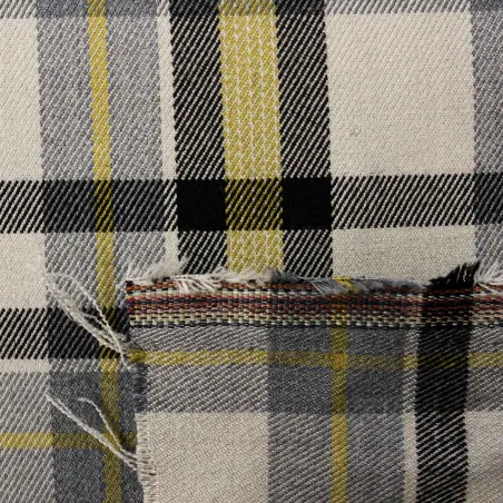 Tessuto Scozzese - Grigio Nero Giallo | OEKO-TEX