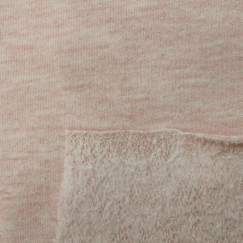 Tessuto felpa garzata Cotone - Rosa Melange | OEKOTEX