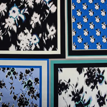 Raso Fantasia a Quadri Floreale | MADE IN ITALY