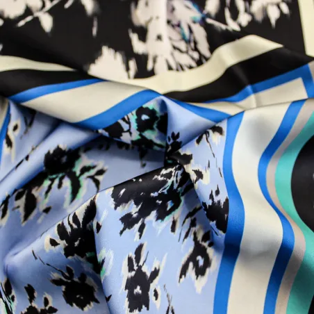 Raso Fantasia a Quadri Floreale | MADE IN ITALY