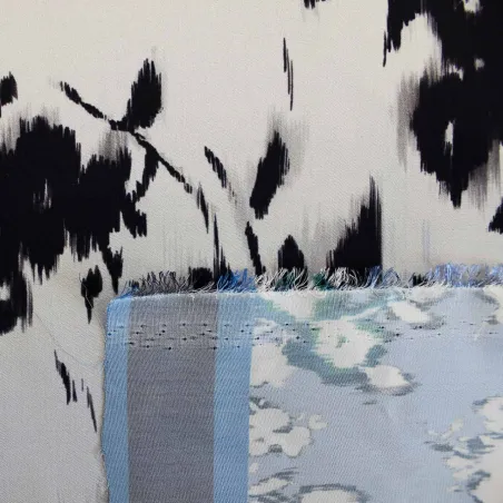 Raso Fantasia a Quadri Floreale | MADE IN ITALY