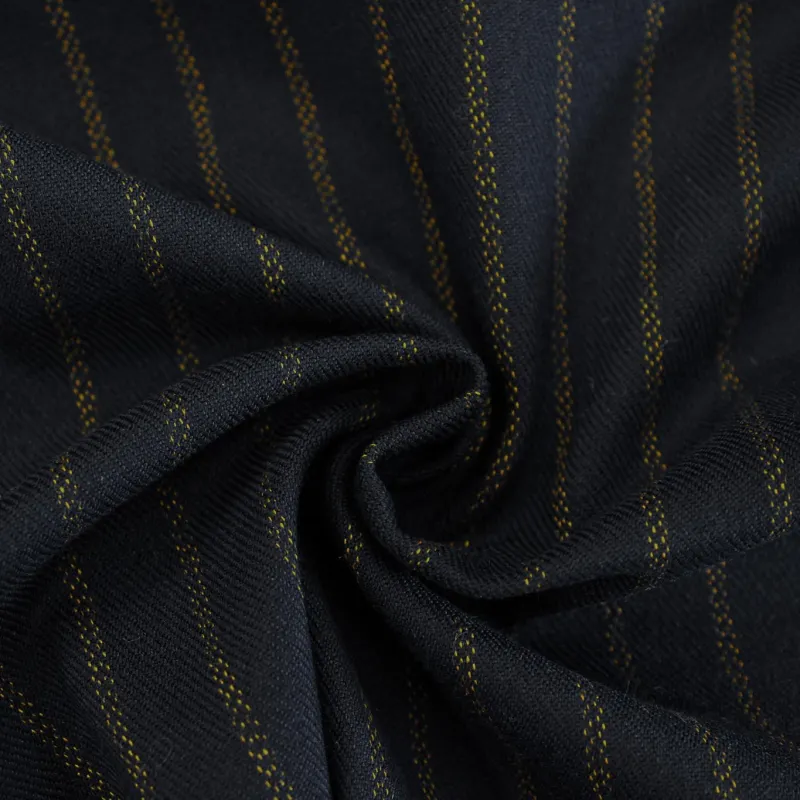 Poliviscosa Gessato - Blu e Giallo | ILTESSUTAIO