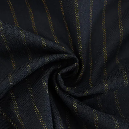 Poliviscosa Gessato - Blu e Giallo | ILTESSUTAIO