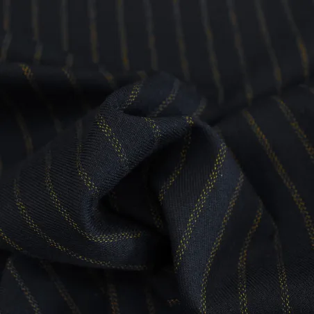 Poliviscosa Gessato - Blu e Giallo | ILTESSUTAIO