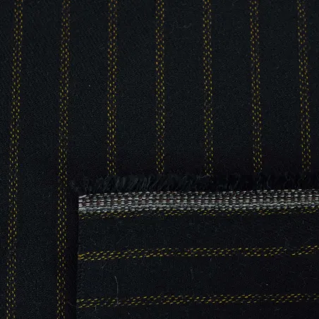 Poliviscosa Gessato - Blu e Giallo | ILTESSUTAIO