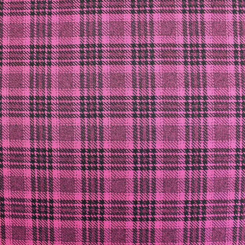 Tessuto Scozzese - Fucsia e Nero | ILTESSUTAIO