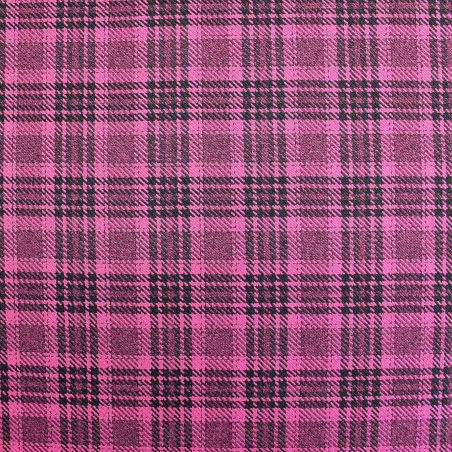 Tessuto Scozzese - Fucsia e Nero | ILTESSUTAIO