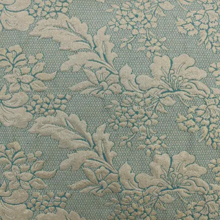 Jacquard Fiori - Celeste e Oro | MADE IN ITALY