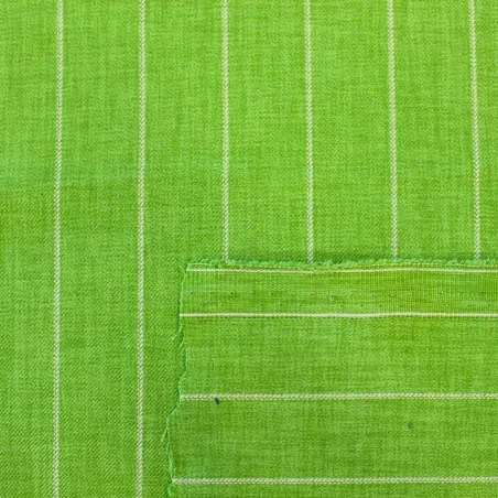 Tessuto Rigato in poliviscosa - Verde | ILTESSUTAIO