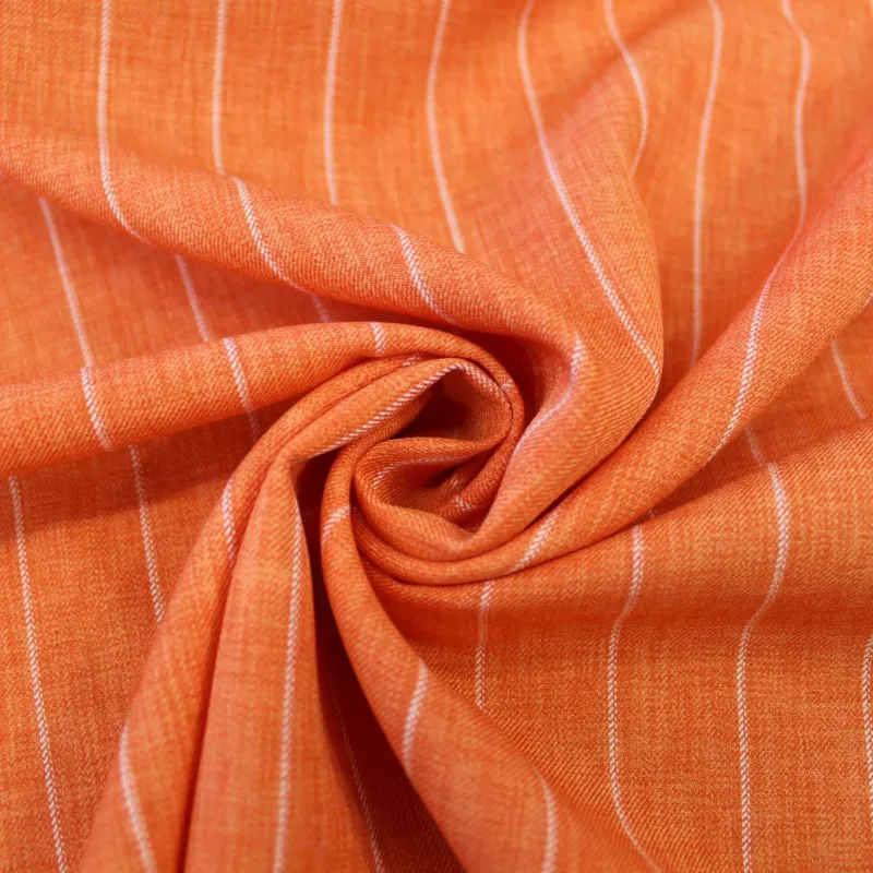 Tessuto Rigato in poliviscosa - Arancio | ILTESSUTAIO
