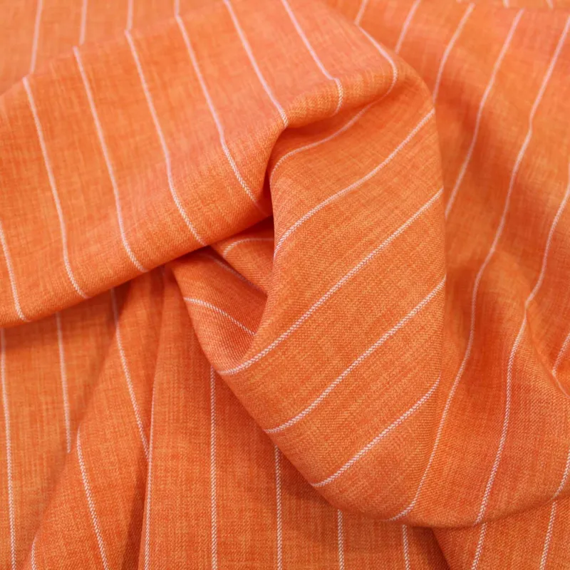 Tessuto Rigato in poliviscosa - Arancio | ILTESSUTAIO