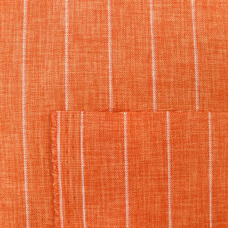 Tessuto Rigato in poliviscosa - Arancio | ILTESSUTAIO