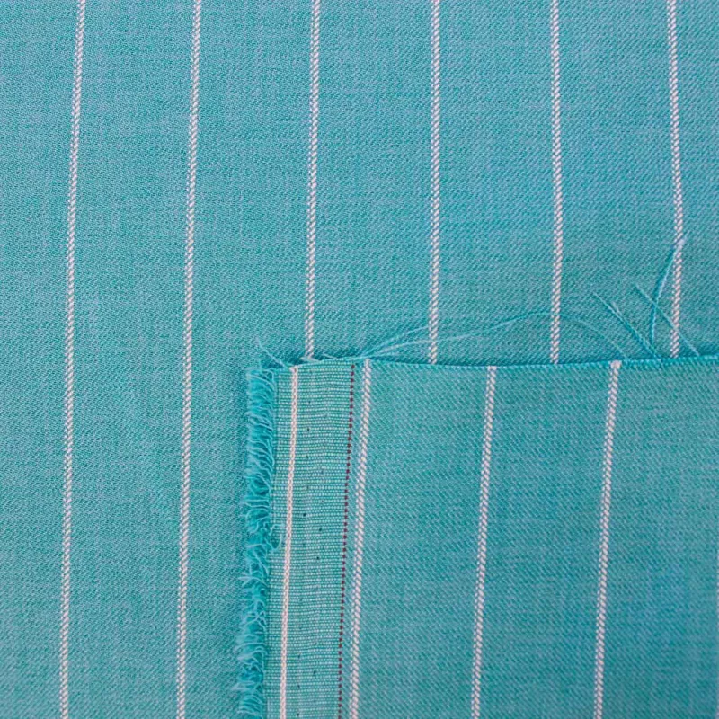 Tessuto Rigato in poliviscosa - Turchese | ILTESSUTAIO