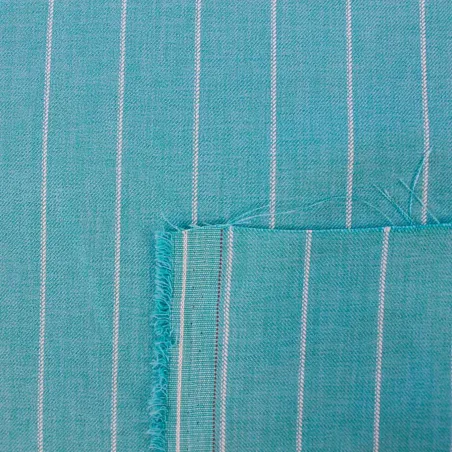 Tessuto Rigato in poliviscosa - Turchese | ILTESSUTAIO