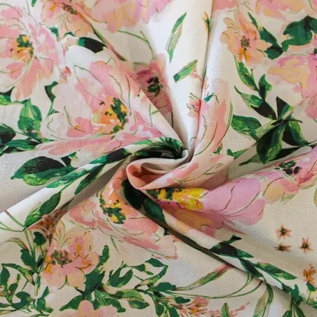Tessuto fantasia fiori 100% Cotone | MADE IN ITALY