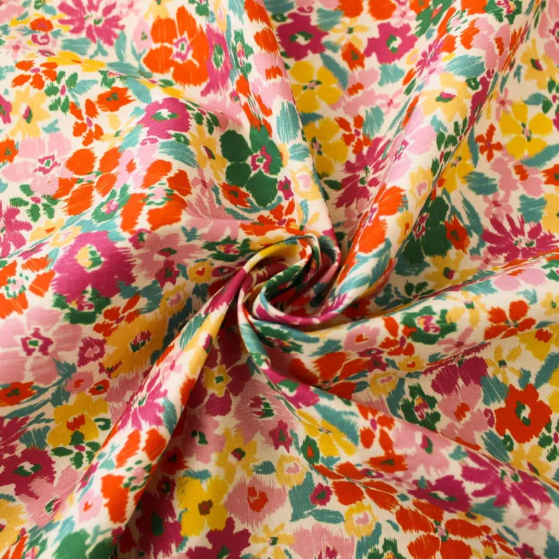 Tessuto fantasia fiori 100% Cotone | MADE IN ITALY