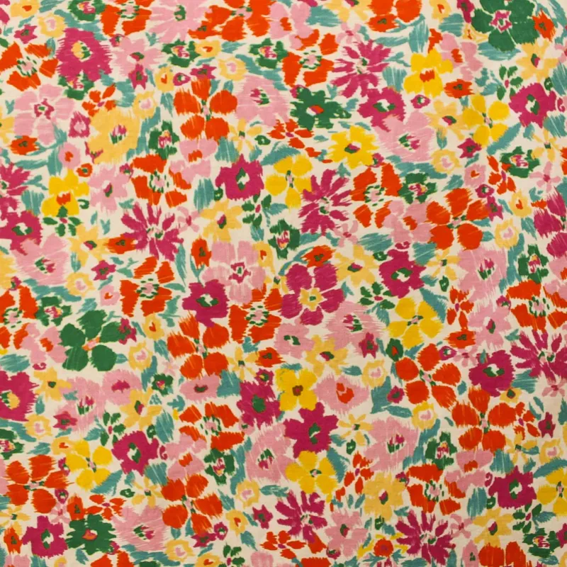 Tessuto fantasia fiori 100% Cotone | MADE IN ITALY